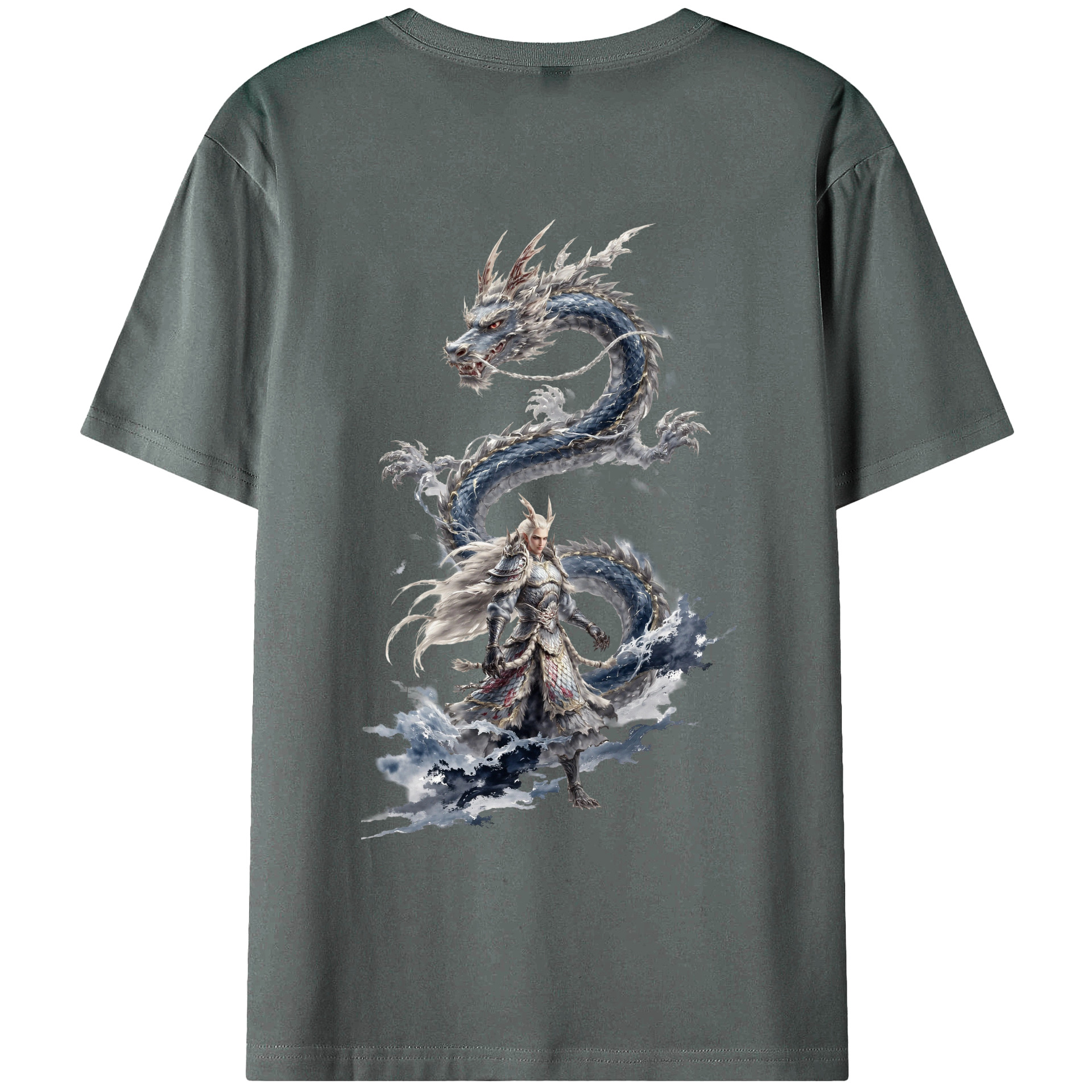 （画像用） Ne Zha 2 ナタ 魔童の大暴れ 綿100％ メンズ半袖Tシャツ（バックプリント） 通気性